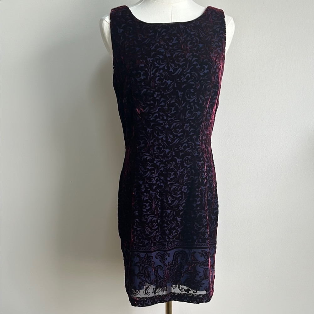 Vintage Moda International Black and Purple Mini Dress